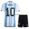 Maillot de Supporter Argentine 3 Star MESSI 10 Domicile Coupe du Monde 2022 Pour Enfant